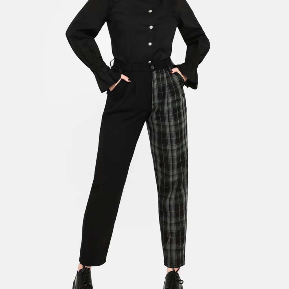 Disturbia *ALTERED* Checkmate High Waist Tapered Trousers